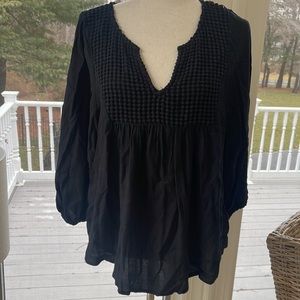 Ella Moss NWT Black Size M Scoop/V-Neck with “Waffle” Detail A…